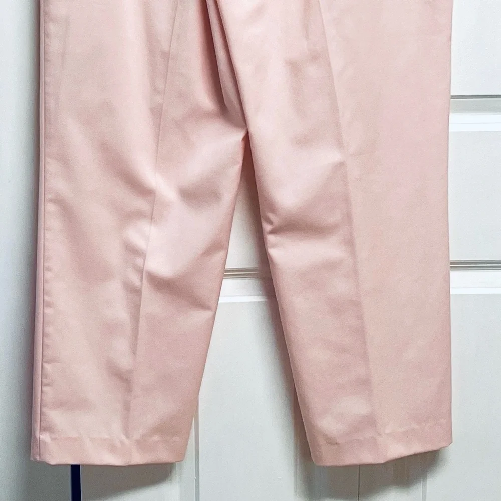 Vintage Tailored Straight-Leg High-Rise Pants in Light Pink Size L / XL